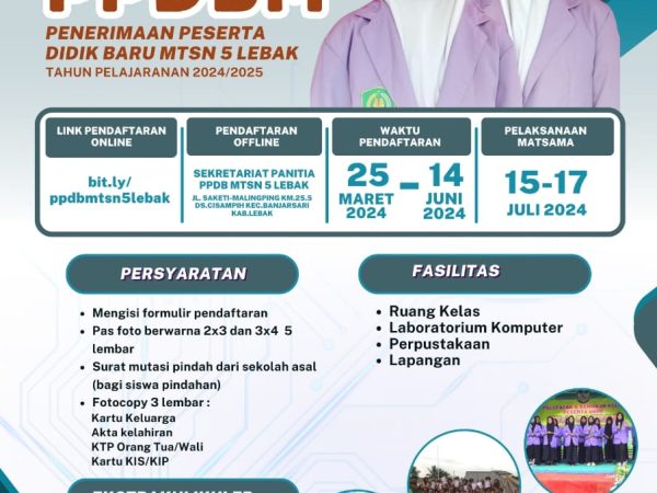 PPDB MTSN 5 LEBAK TAHUN PELAJARAN 2024-2025